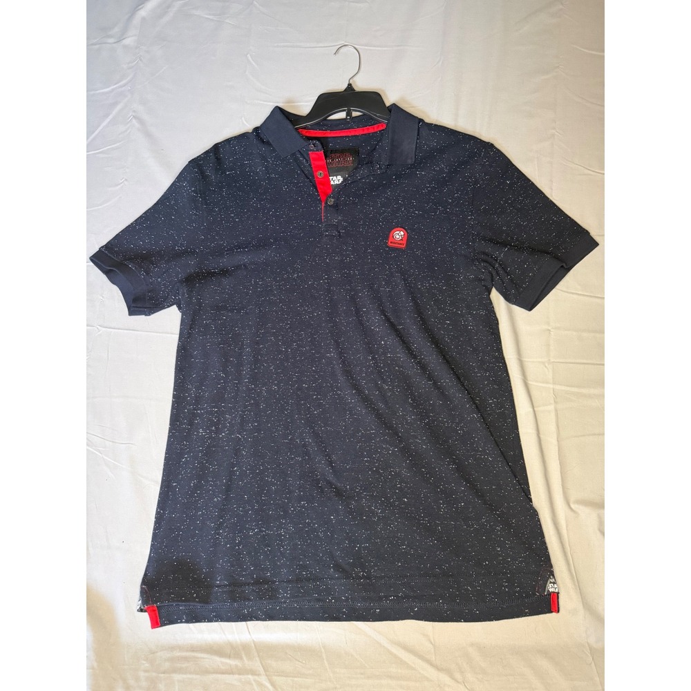 Star Wars The Last Jedi Resistance Mens XL Polo Shirt Navy Blue Space